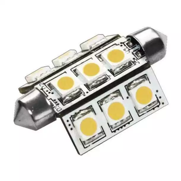 Navette SV8.5 8-35V 1,8W 210° 9 LED blanc chaud 42x25mm