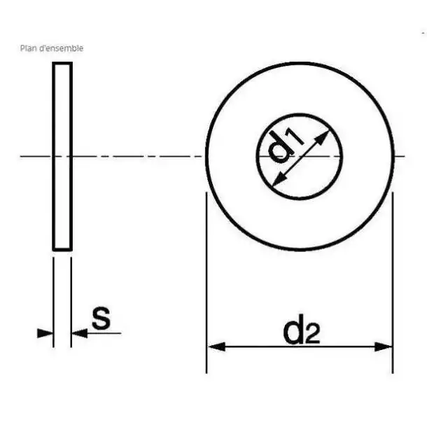 Rondelle moyenne forme M Inox A4 Diamètre 8mm Vendu par 5