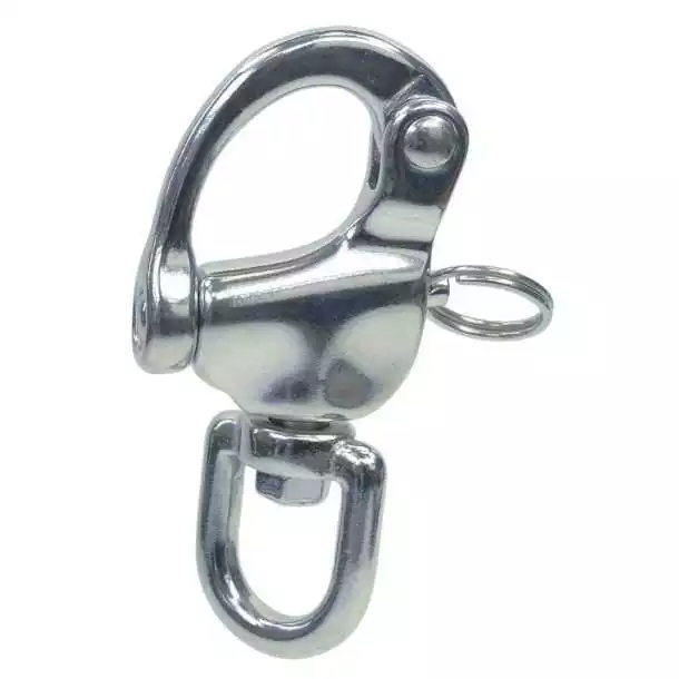 Mousqueton de drisse à émerillon Longueur 70mm inox