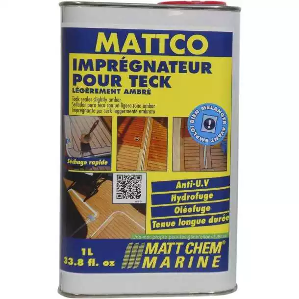 Mattco ambré 1L imprégnateur légèrement ambré pour teck
