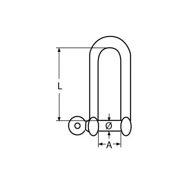 Manille droite type long A4 diamètre 5mm