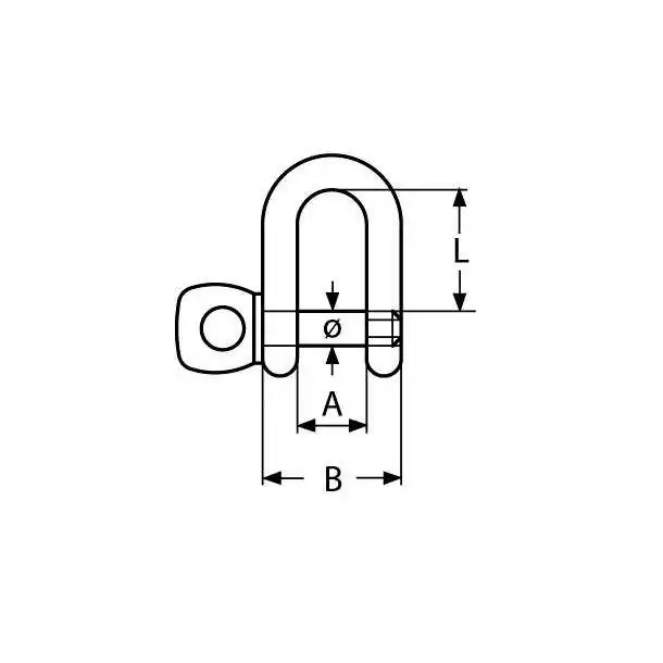 Manille droite type court inox A4 Diamètre 4mm