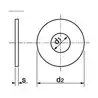 Rondelle large forme L Inox A4 diamètre 12mm Vendu par 5