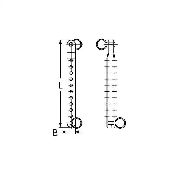 Latte Inox A2 Longueur 200mm Axe 5mm