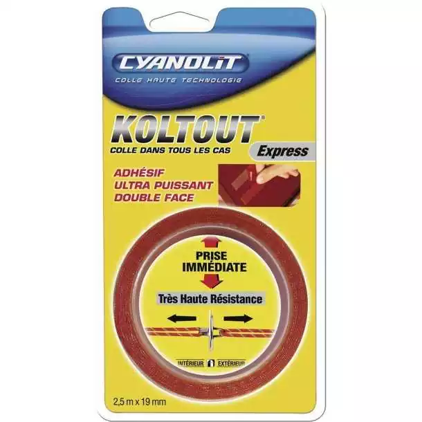 Ruban adhésif Koltout Largeur 19mm Longueur 2,5m Résiste à l'eau