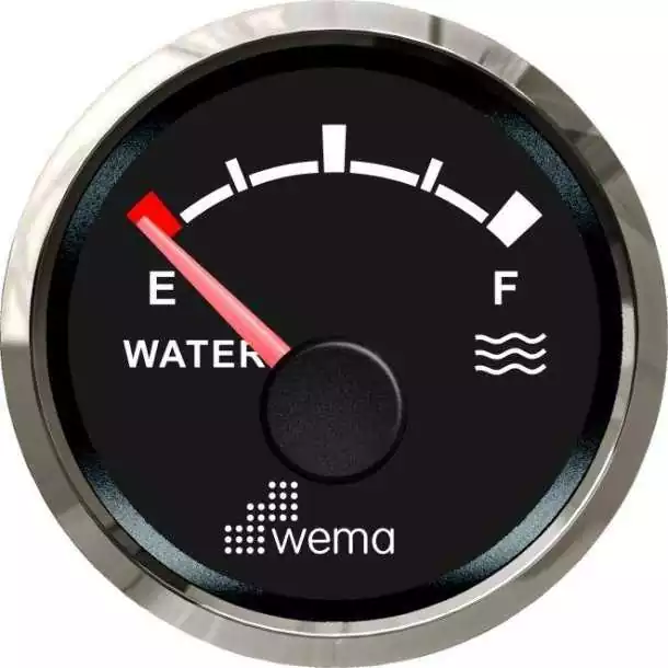 Indicateur de niveau d'eau 12V NMEA2000 noir avec câble de 1m