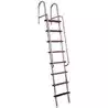 Echelle alu 2,5 m inox marche teck avec main courante