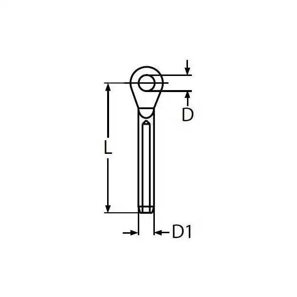 10 embouts à œil à sertir inox A4 pour câble Ø4 mm