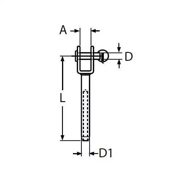 Embout à chape fixe à sertir A4 diamètre 5mm