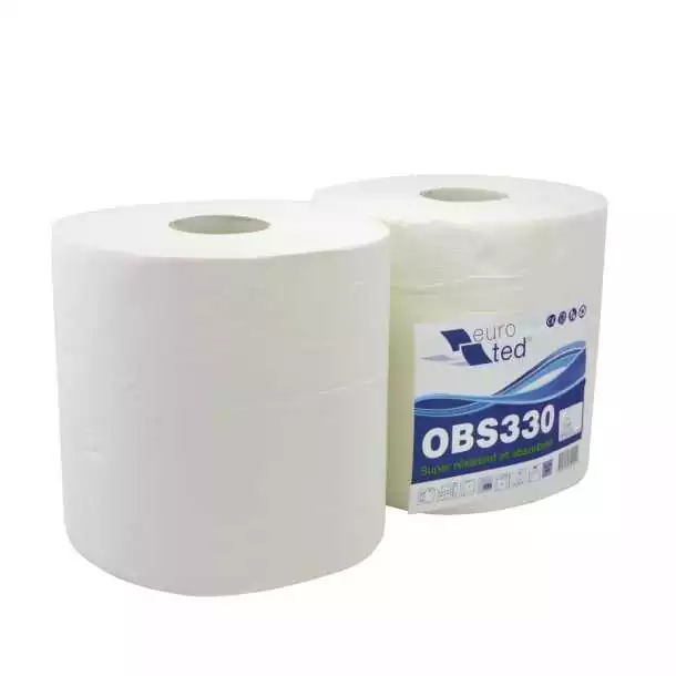 Bobine blanche gaufrée pure ouate rouleau essuie tout Vendu par 2