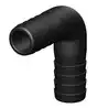 Coude 90° Mâle Mâle cannelé diamètre 19mm noir