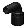 Coude 90° Femelle Mâle fileté cannelé diamètre 38mm 1''1/2 BSP noir