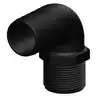 Coude 90° Mâle Mâle long fileté cannelé diamètre 38mm 1''1/4 BSP noir