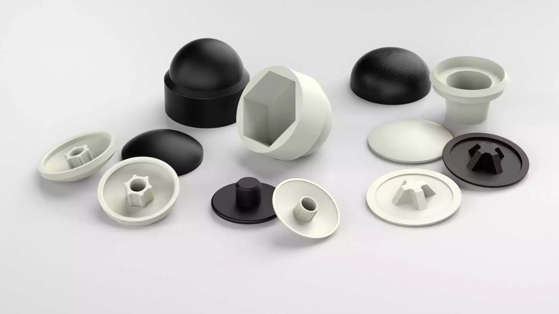 Cache vis tête fraisée nylon blanc diamètre 4/5mm Vendu par 5