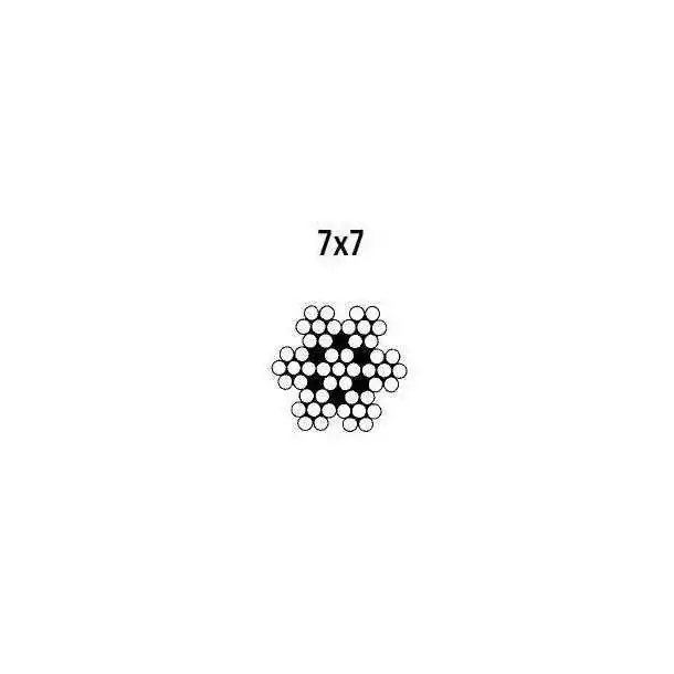 Câble inox souple 7x7 diamètre 2,5mm bobine de 100m