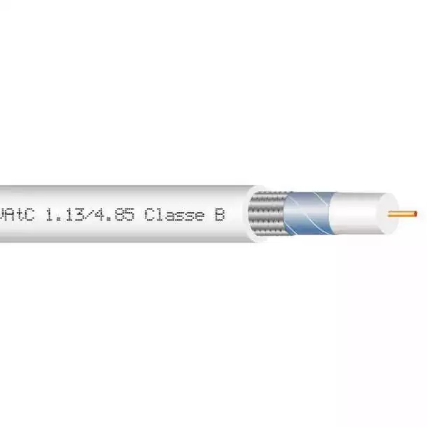 Câble coaxial TV 17VATC Classe B 75 ohms blanc Vendu par 100m