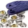 Bouton pression sans couture à visser diamètre 15mm argenté lot de 10
