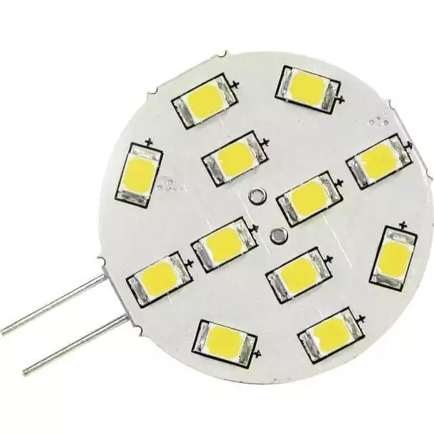 Ampoule G4 horizontale 8-35V 2W 12 LED blanc froid diamètre 30mm