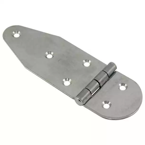 Charnière semi-ronde inox 130x40mm lot de 2