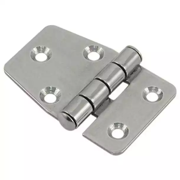 Charnière semi-hexagonale inox axe imperdable 65x40mm lot de 2