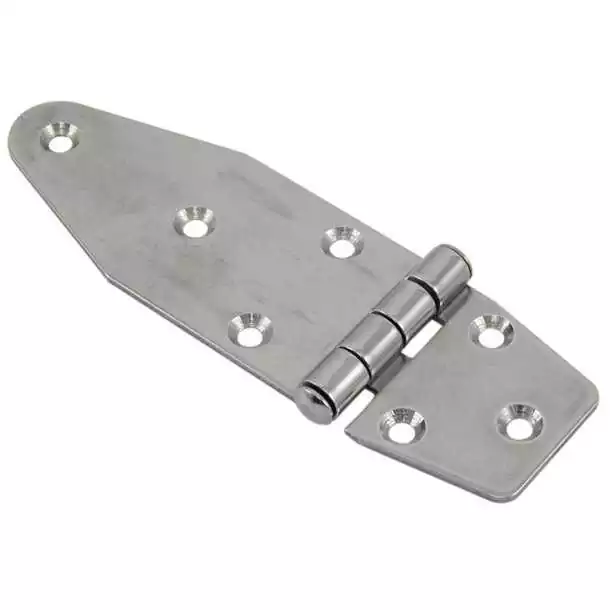 Charnière semi-ovale inox axe imperdable 130x40mm lot de 2