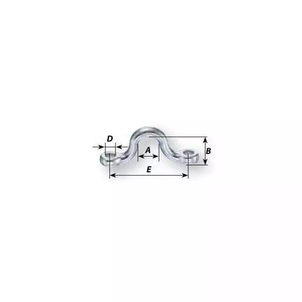 Etrier Pontet forgé inox passage 12mm Hauteur passage 16mm 
