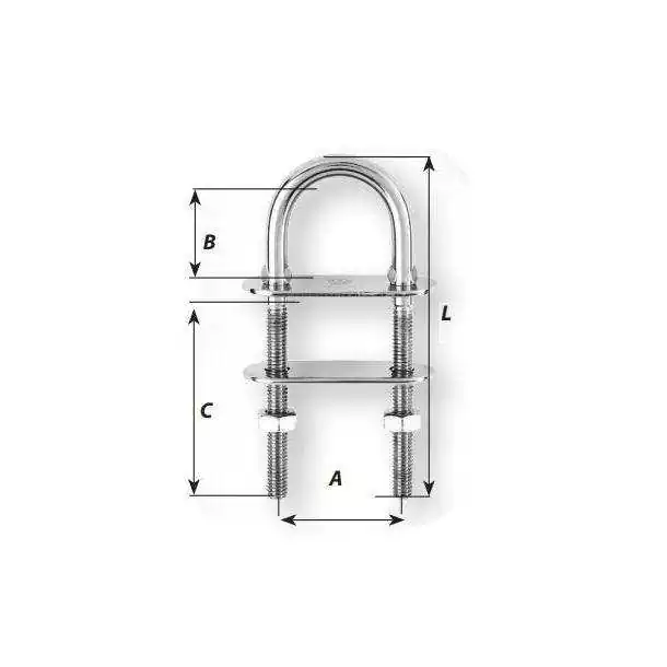 Cadène fil 5 X 60mm Passage 24mm Longueur filetage 30mm charge 640Kg