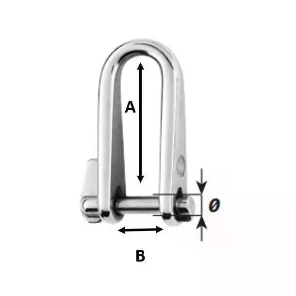 Manille rapide diamètre 5mm hauteur intérieure 37mm charge 400Kg