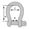 Manille lyre acier galvanisé Ø 6 mm – charge de travail 100 kg