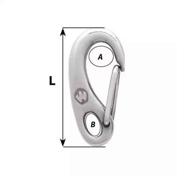 Mousqueton de sécurité Wichard diamètre 16mm Oeil 13mm Longueur 100mm