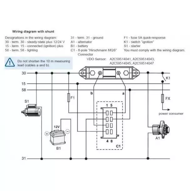 Ampèremètre diamètre 52 mm 12-24V Indicateur 150-0-150A noir