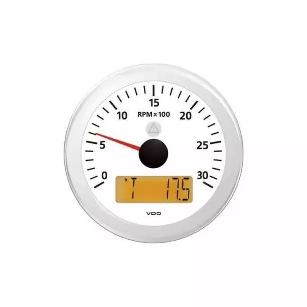 Compte-tours avec afficheur numérique diamètre 85 mm 12/24V 3000tr/min blanc