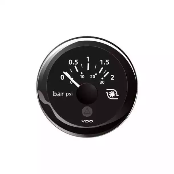 Manomètre Pression de turbo diamètre 52 mm 12-24V noir Indicateur 2bars 30psii