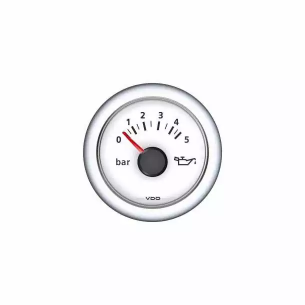 Manomètre pression d'huile VDO ViewLine blanc 5 bar 80 psi Ø52 mm 12/24 V