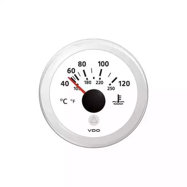 Thermomètre eau VDO ViewLine blanc 40-120°C Ø52 mm 12/24 V