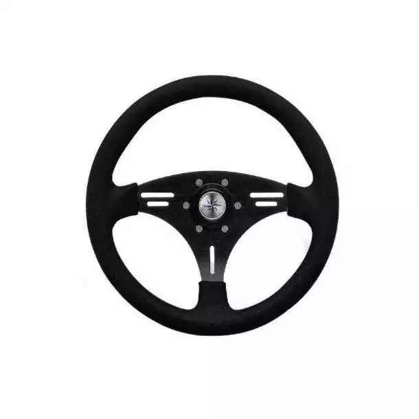 Volant diamètre 355 mm gainage noir aluminium naturel Volant diamètre 355 mm gainage noir aluminium naturel