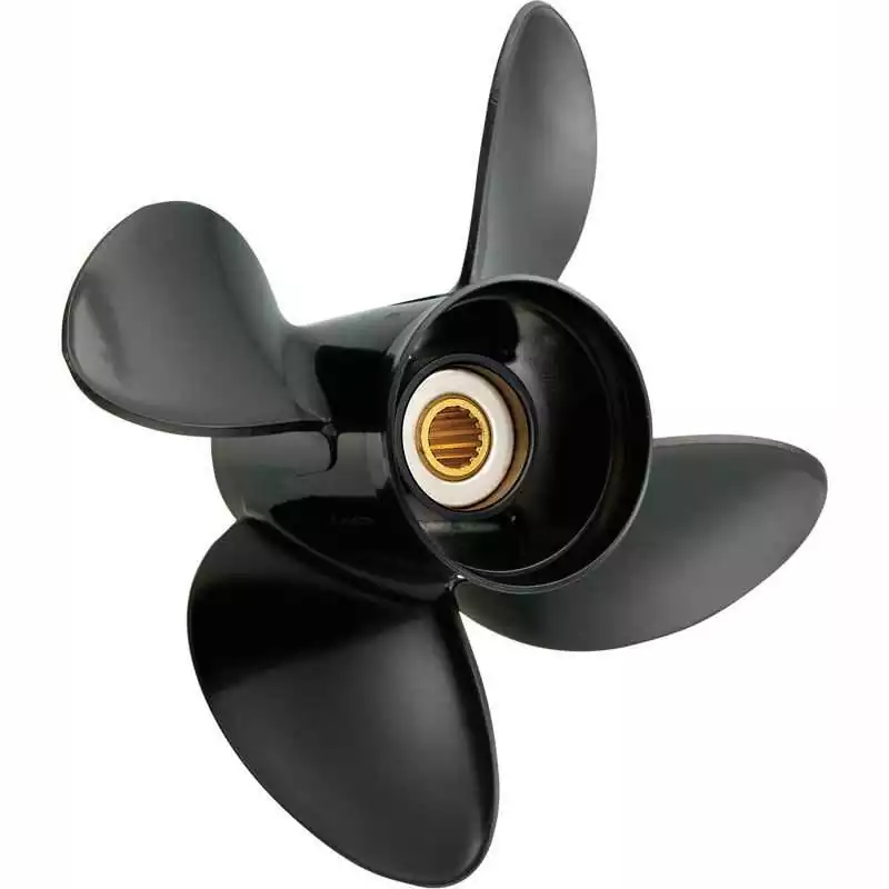 Hélice SOLAS 9,9-20CV 4 pâles diam 10X7 Rotation R Tohatsu Nissan Mercury échappement par hélice 14 cannelures