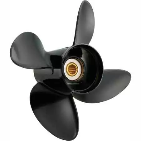 Hélice SOLAS BFT60-BFT90 BF75-BF130 4 pâles 13X15 rotation R Tohatsu Nissan HONDA échappement par hélice 15 cannelures