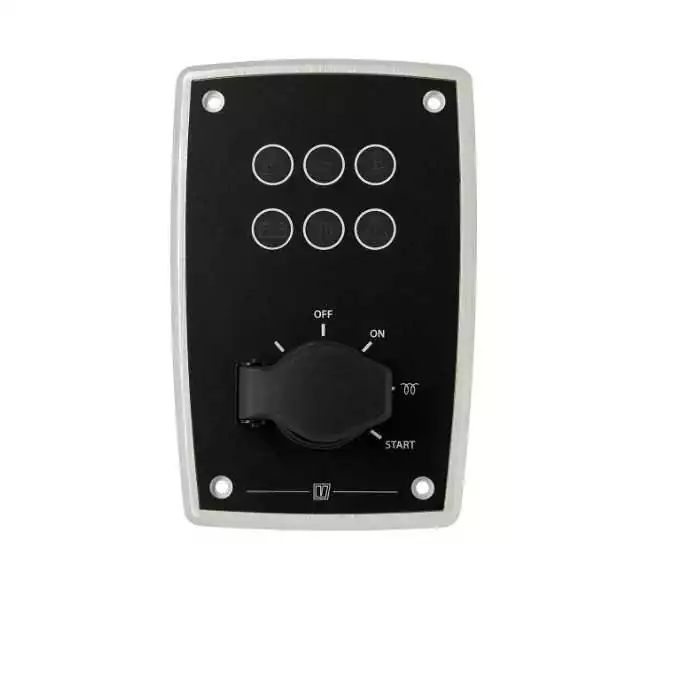 Tableau de bord moteur aluminium noir 12V 154x100mm pour voiliers
