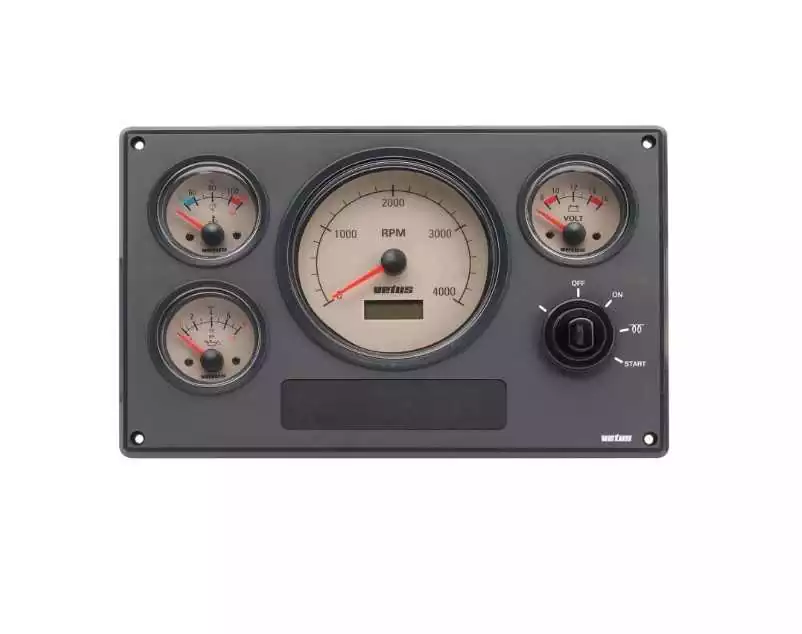 Tableau de bord moteur synthétique type MP34 12V 4 instruments beige 0-4000 RPM