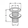 Sortie de coque diamètre intérieur 25mm longueur 155mm tableau 135mm