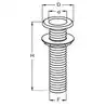 Sortie de coque diamètre intérieur 25mm longueur 155mm tableau 135mm