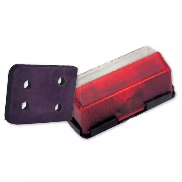 Feu latéral bicolore rouge/blanc avec semelle de fixation pour remorque