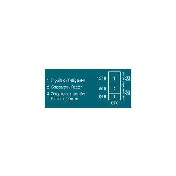 Réfrigérateur DW 360 DTX OCX2 12/24V poignée STEELOCK unité interne 301L