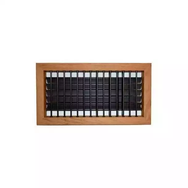 Grille de soufflage obstructible en teck 381 x 254mm