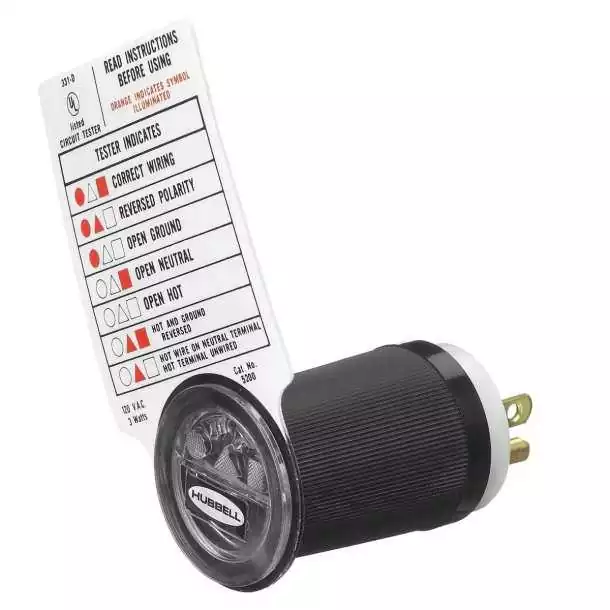 Testeur de polarité neutre/phase 125VAC enfichable