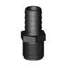 Raccord cannelé et fileté droit 1" BSP Noir diamètre 25mm