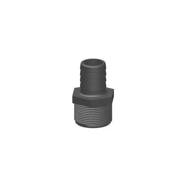 Raccord cannelé et fileté droit 1"1/2 BSP noir diamètre 32mm