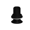 Passe-coque encastré 1"1/4 pouces BSP diamètre intérieur 30mm NOIR