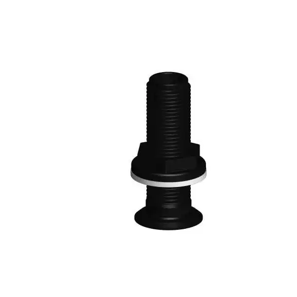 Passe-coque encastré 1/2" pouces BSP diamètre intérieur 12mm noir